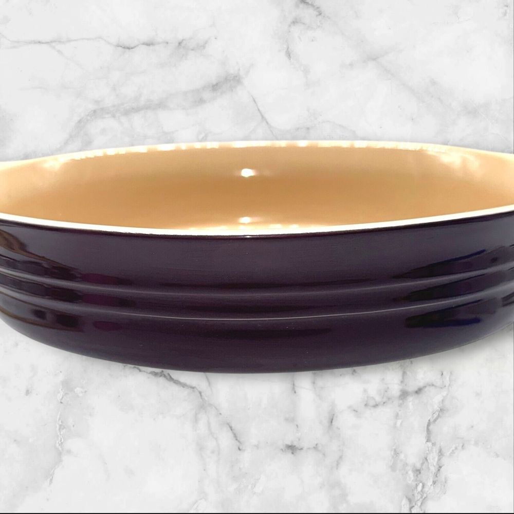Le Creuset RARE Oval Baker Gratin Dish 10 28 Casserole Stoneware CASSIS Retired - Picture 4 of 13